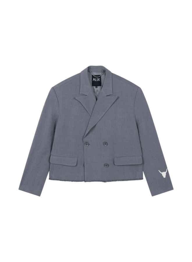 Blazer Double Breasted Soft Grey Melange