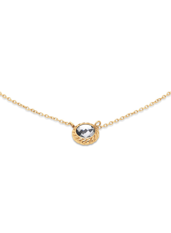 Melano Friends ketting Ziva Crystal Goudkleurig