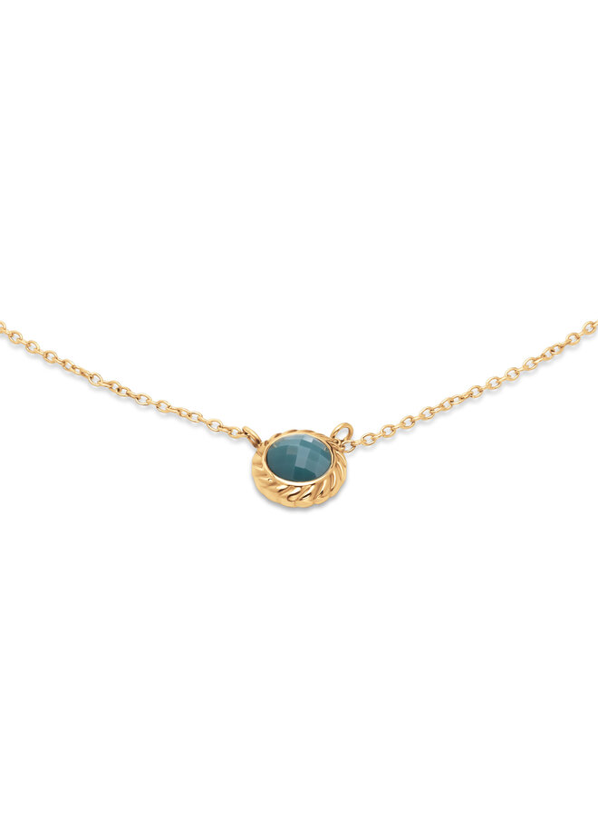 Melano Friends ketting Ziva Retro Blue Goudkleurig