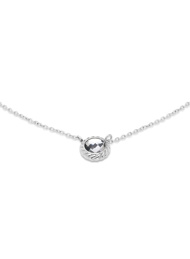 Melano Friends ketting Ziva Crystal Zilverkleurig