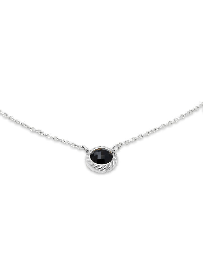 Melano Friends ketting Ziva Black Zilverkleurig