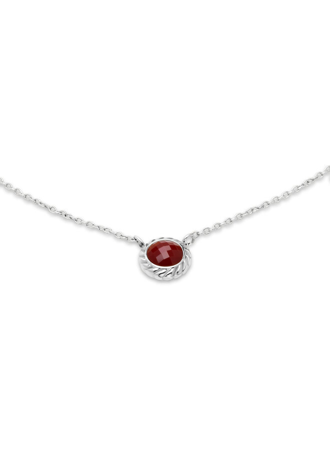 Melano Friends ketting Ziva Cherry Chocolate Zilverkleurig