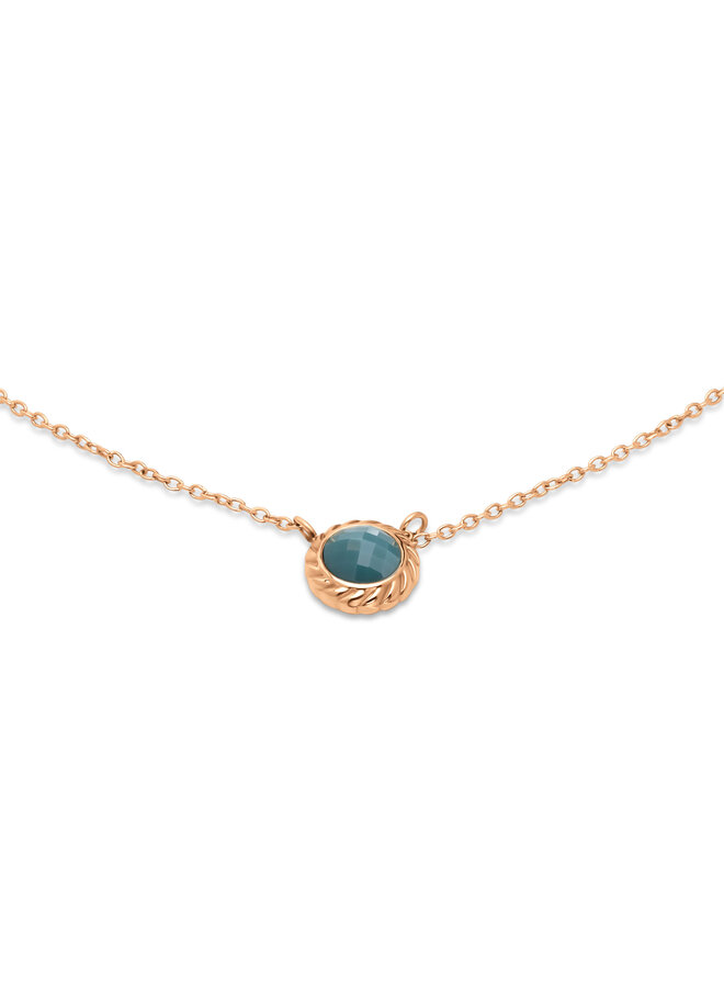 Melano Friends ketting Ziva Retro Blue Rosékleurig