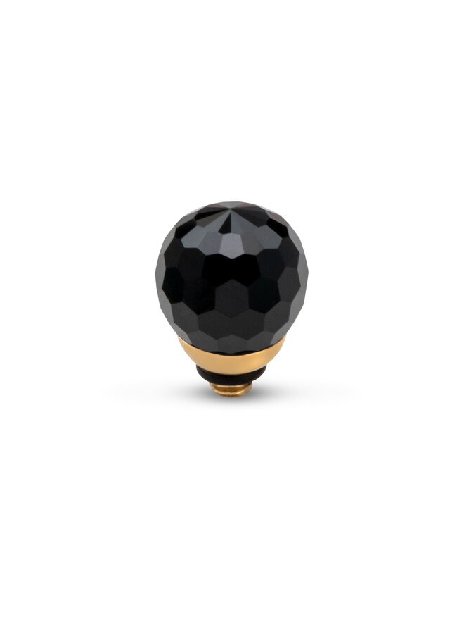 Melano Twisted meddy Facet CZ Ball Black Goudkleurig