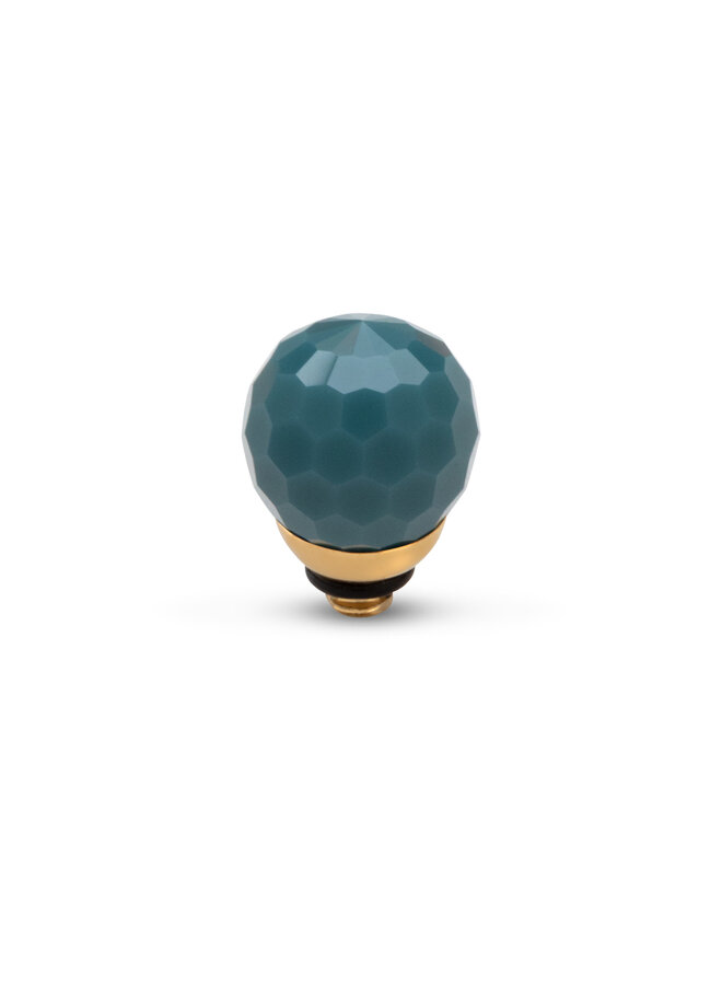 Melano Twisted meddy Facet CZ Ball Retro Blue Goudkleurig