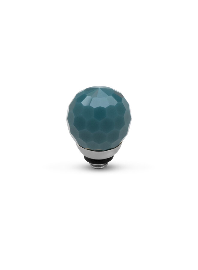 Melano Twisted meddy Facet CZ Ball Retro Blue Zilverkleurig