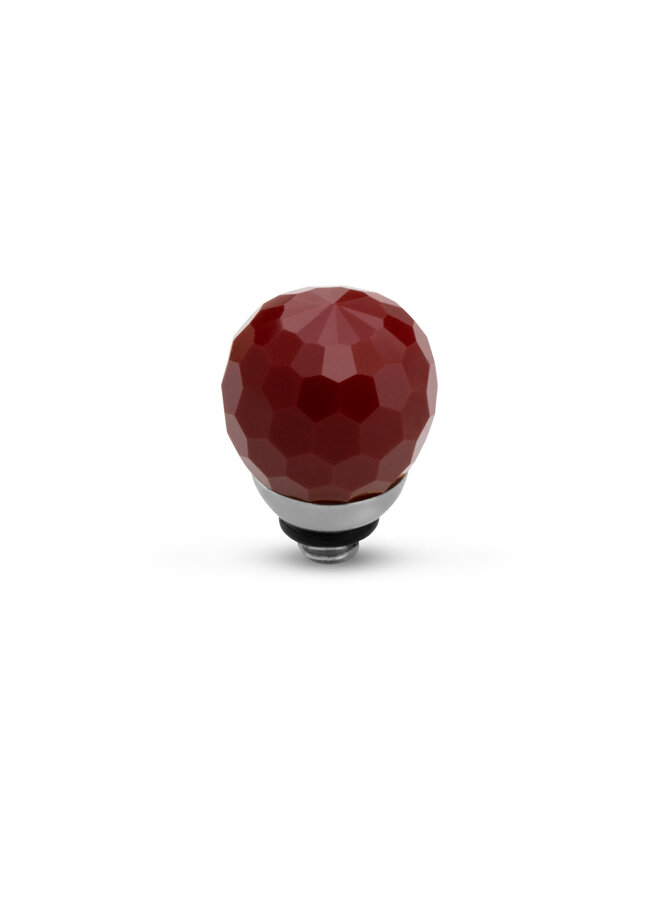 Melano Twisted meddy Facet CZ Ball Cherry Chocolate Zilverkleurig