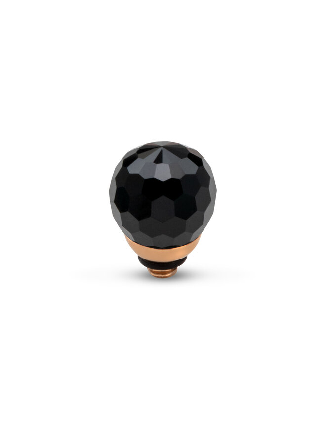 Melano Twisted meddy Facet CZ Ball Black Rosékleurig