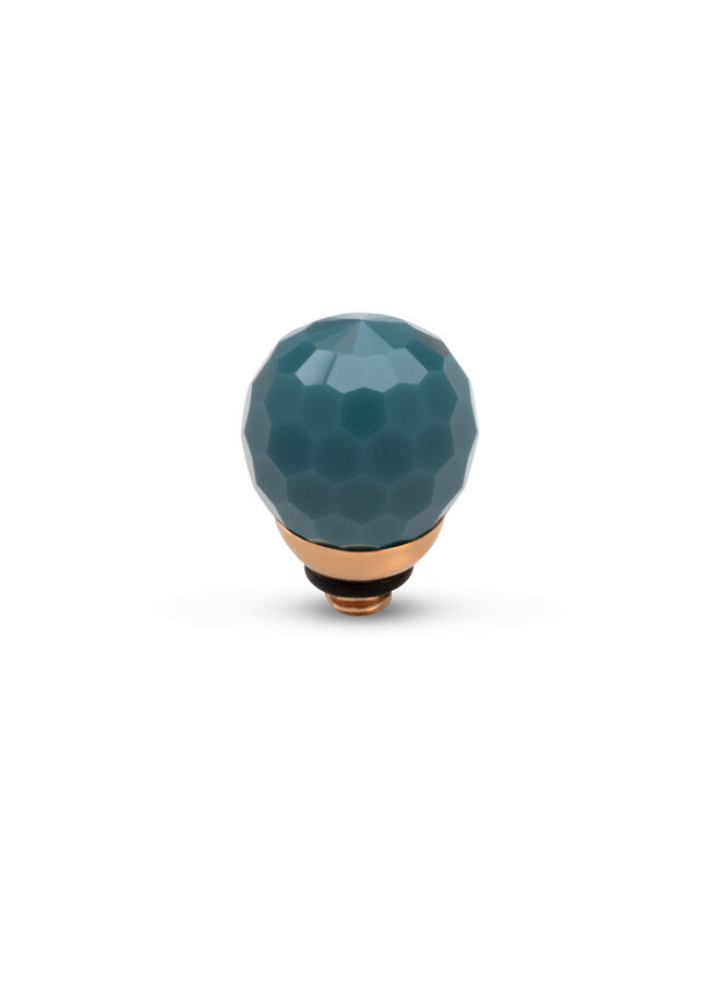 Melano Twisted meddy Facet CZ Ball Retro Blue Rosékleurig