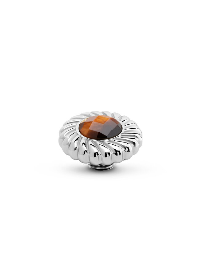Melano Vivid meddy Baroque Gem Red Tigereye Zilverkleurig