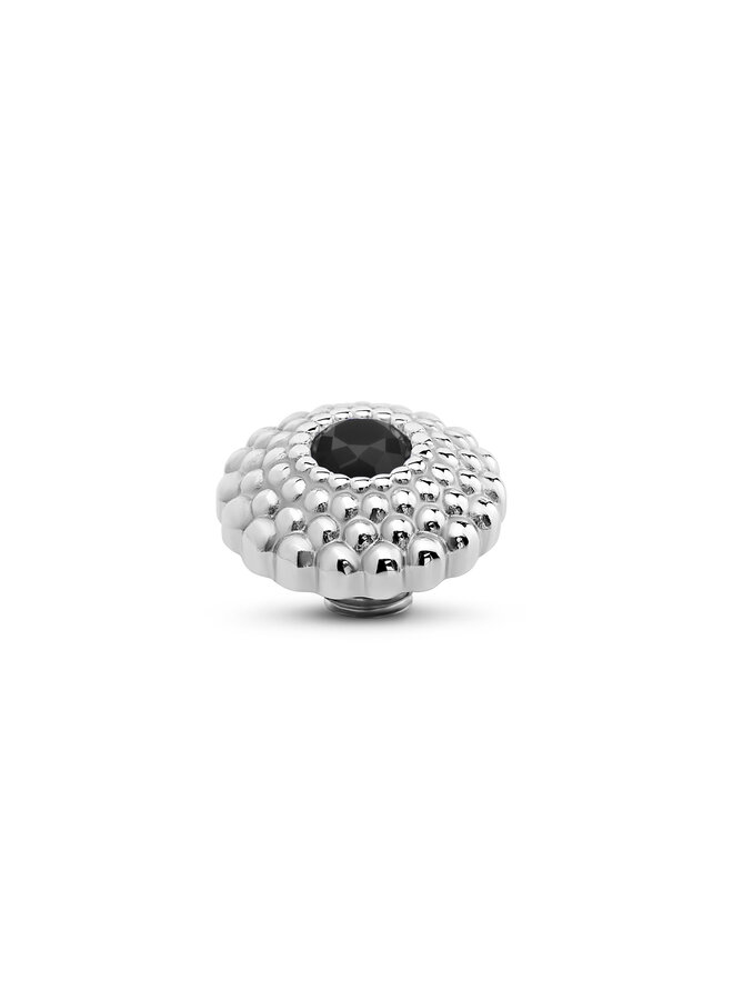 Melano Vivid meddy Lotus CZ Black Zilverkleurig
