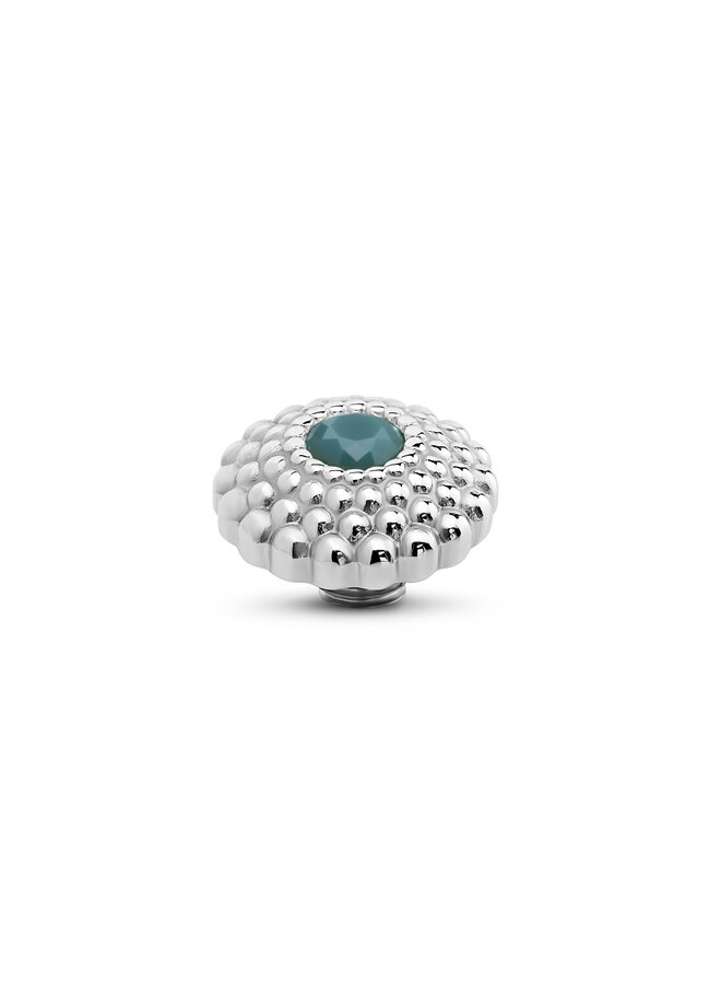 Melano Vivid meddy Lotus CZ Retro Blue Zilverkleurig