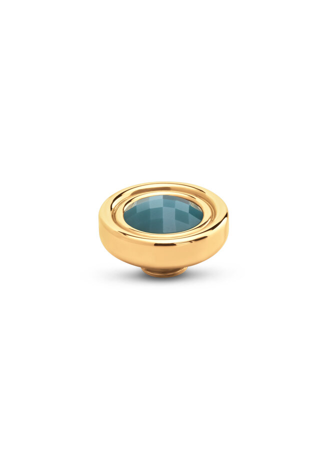 Melano Vivid meddy Button Retro Blue Goudkleurig