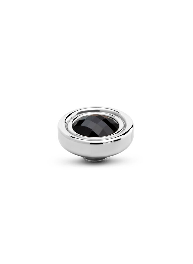 Melano Vivid meddy Button Black Zilverkleurig
