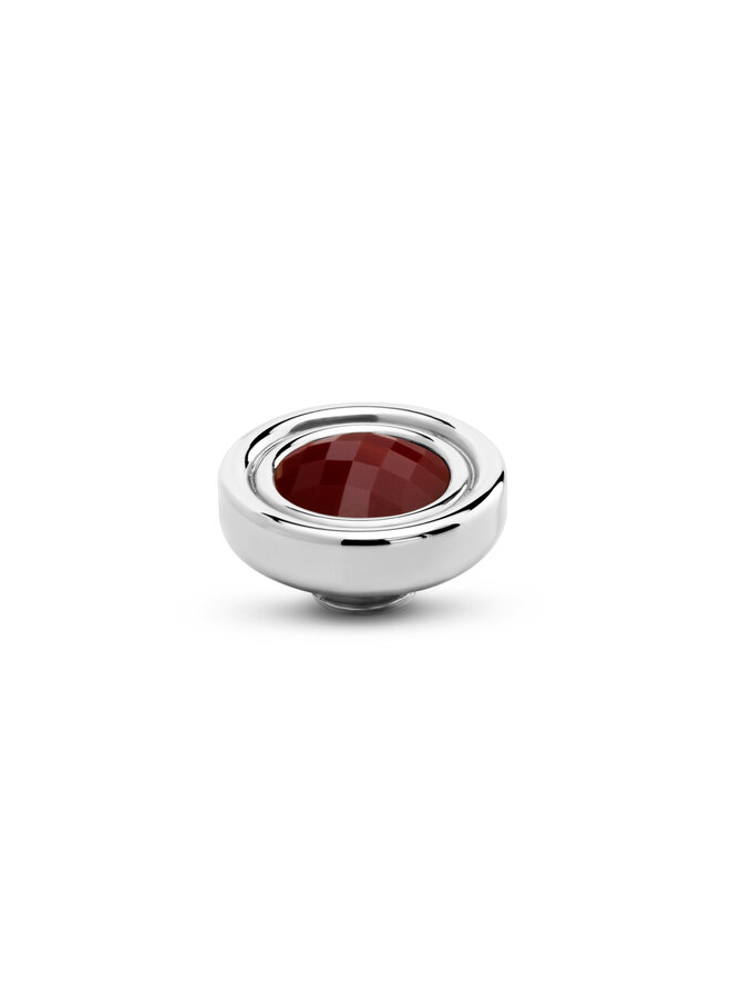 Melano Vivid meddy Button Cherry Chocolate Zilverkleurig