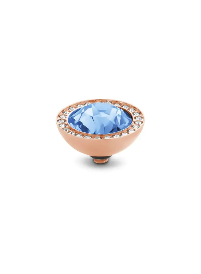 Melano Twisted meddy Brilliant CZ Light Sapphire Rosékleurig