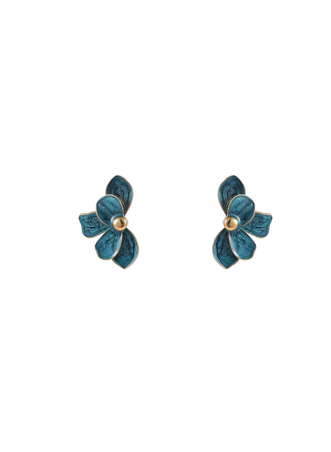 Day & Eve oorbellen E55032-3 Blauw/Goudkleurig