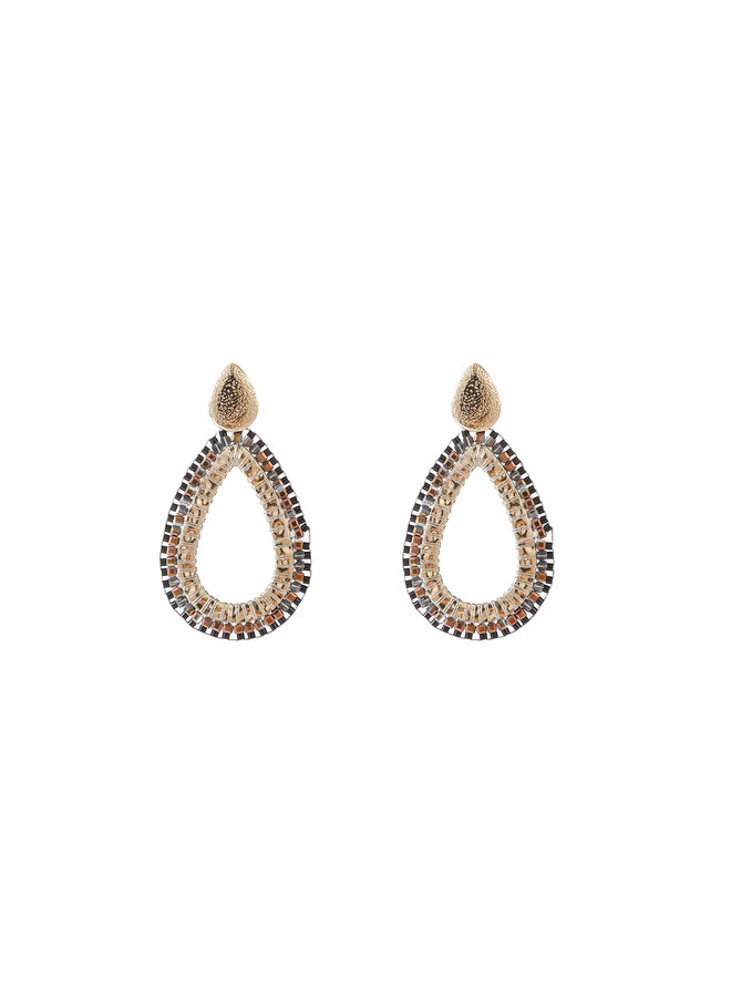 Day & Eve oorbellen E55207-1 Zwart/Goudkleurig