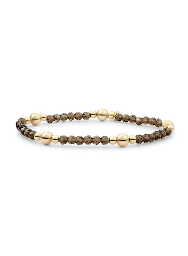 Sparkling Jewels armband Bold Mix Smoky Quartz Goudkleurig