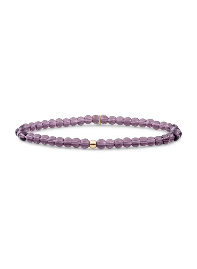 Sparkling Jewels armband Saturn Small Aubergine Quartz Goudkleurig