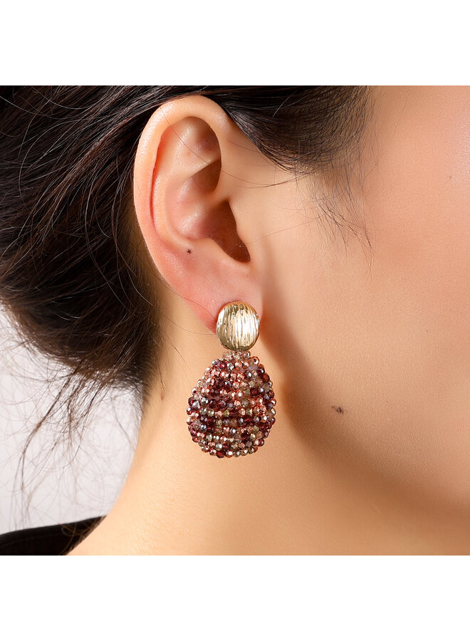 Day & Eve oorbellen E55232-2 Roze/Goudkleurig