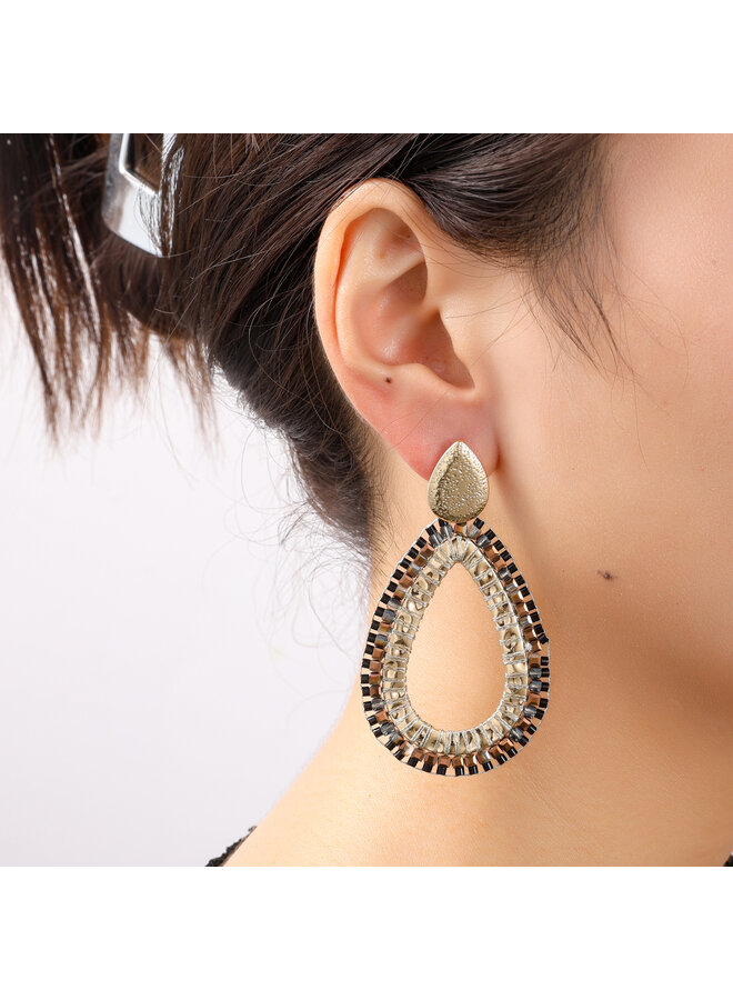 Day & Eve oorbellen E55207-1 Zwart/Goudkleurig