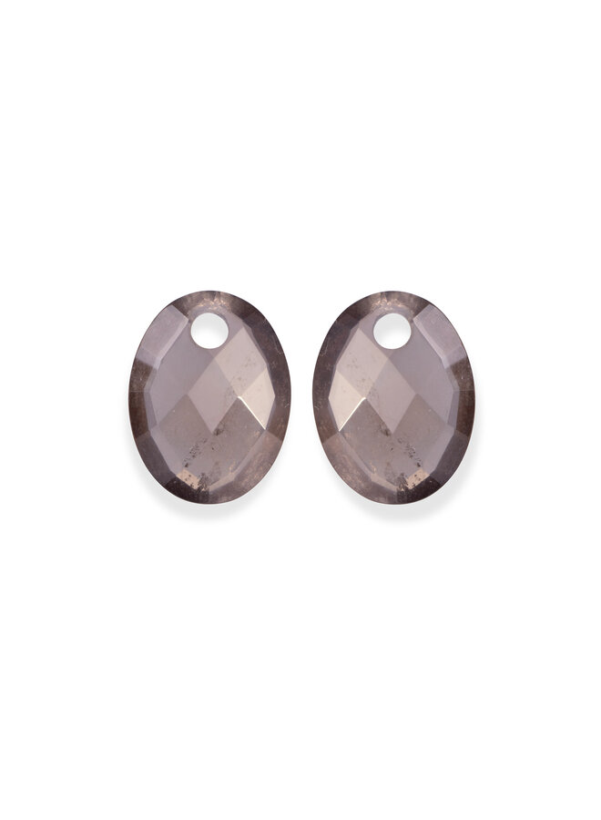 Sparkling Jewels oorbel Edelstenen Medium Oval Smoky Quartz
