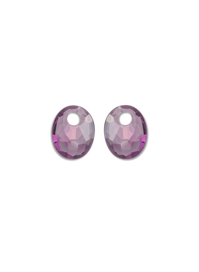 Sparkling Jewels oorbel Edelstenen Small Oval Aubergine Quartz