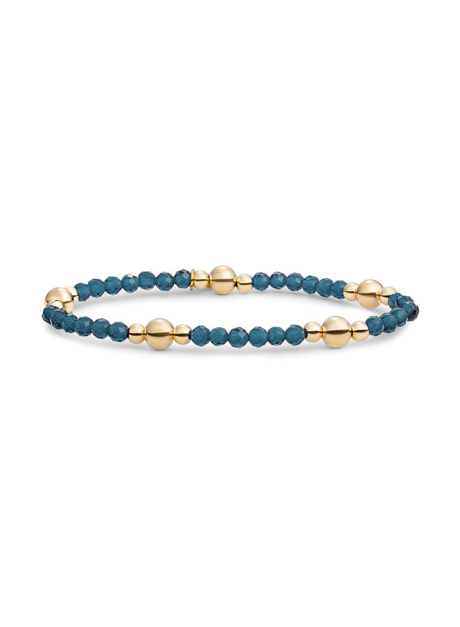 Sparkling Jewels armband Bold Mix Ocean Topaz Quartz Goudkleurig