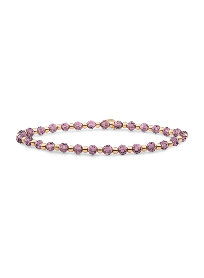 Sparkling Jewels armband Interstellar Aubergine Quartz Goudkleurig