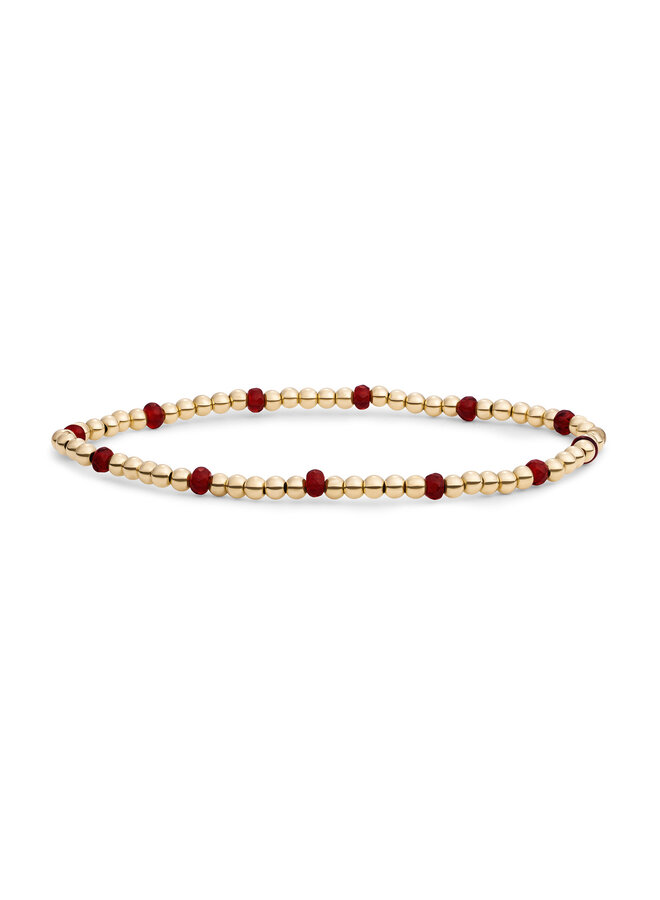 Sparkling Jewels armband Reverse Roundel Ruby Quartz Goudkleurig