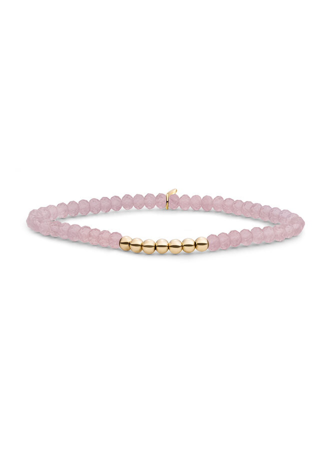 Sparkling Jewels armband Reverse Universe Pink Opalite Goudkleurig