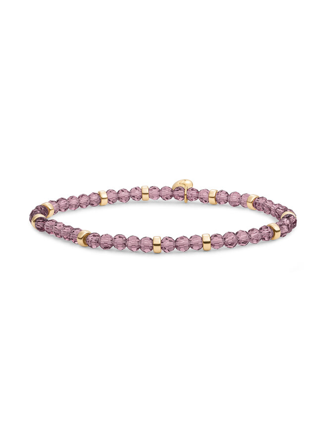 Sparkling Jewels armband Roundel Interstellar Aubergine Quartz Goudkleurig