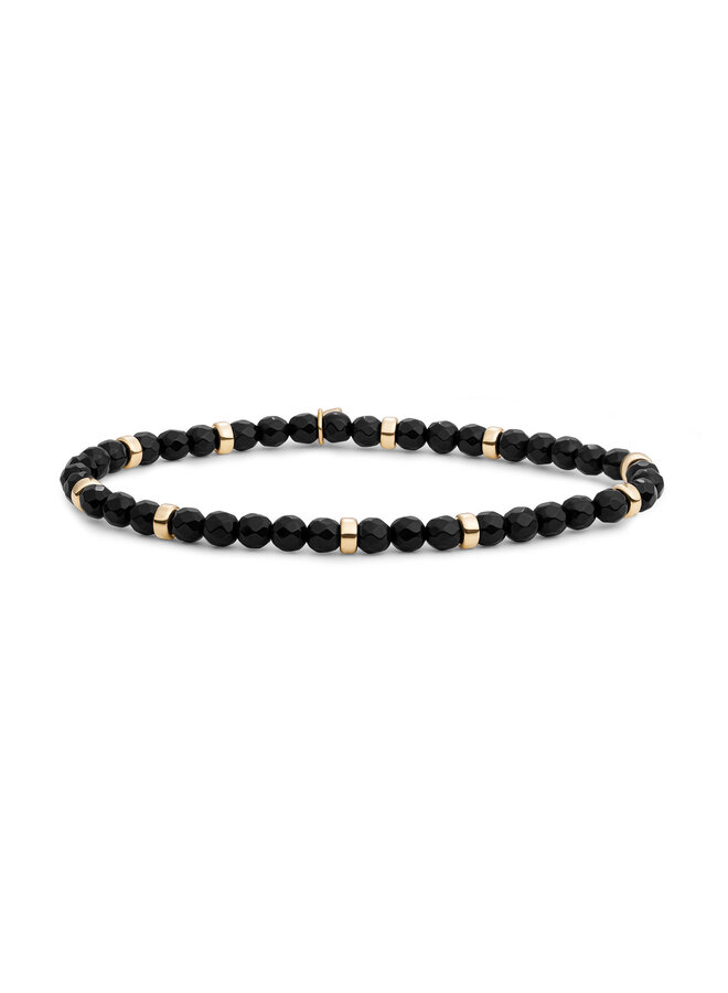 Sparkling Jewels armband Roundel Interstellar Onyx Goudkleurig