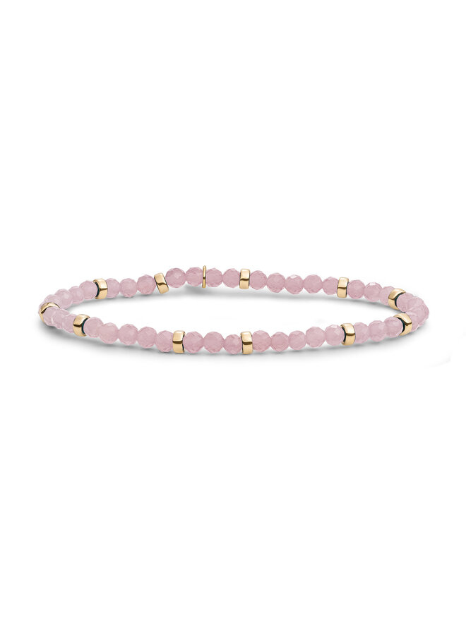 Sparkling Jewels armband Roundel Interstellar Pink Opalite Goudkleurig