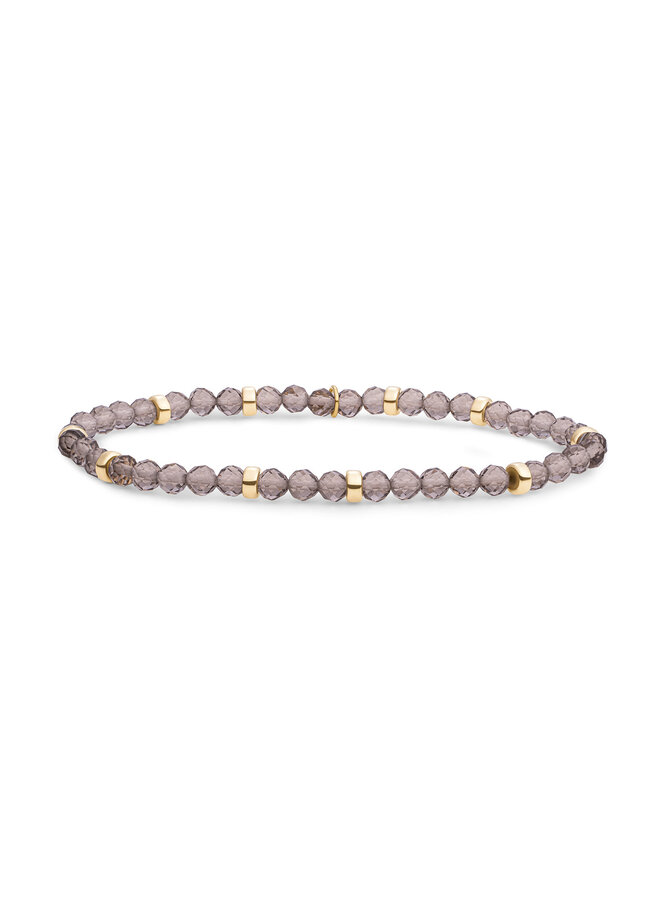 Sparkling Jewels armband Roundel Interstellar Smoky Quartz Goudkleurig