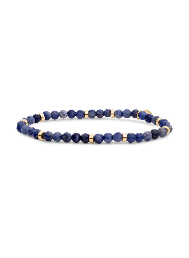 Sparkling Jewels armband Roundel Interstellar Sodalite Goudkleurig
