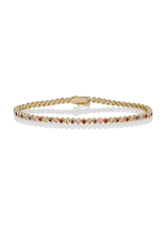Sparkling Jewels armband Tennis Round Multi CZ Goudkleurig