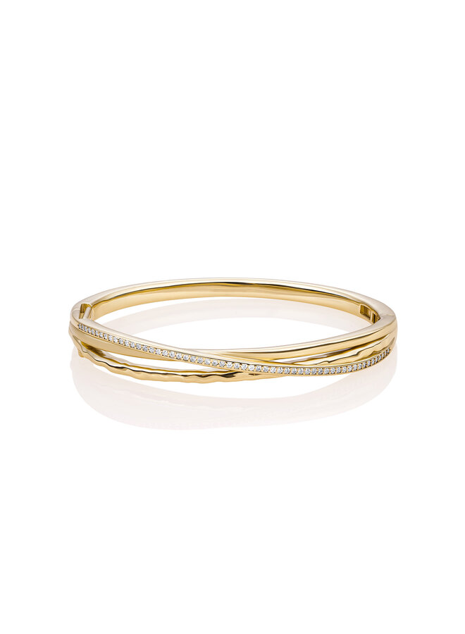Sparkling Jewels armband Uneven Bangle Goudkleurig