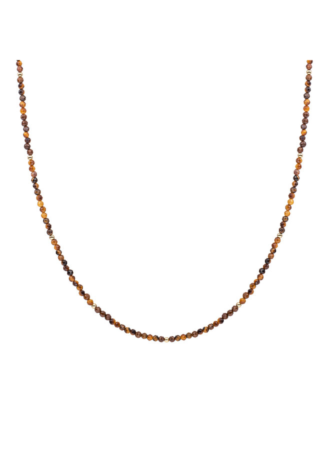 Sparkling Jewels ketting Beaded Tiger Eye Goudkleurig