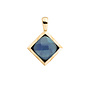 Sparkling Jewels pendant Cushion Cut Ocean Topaz Quartz Goudkleurig