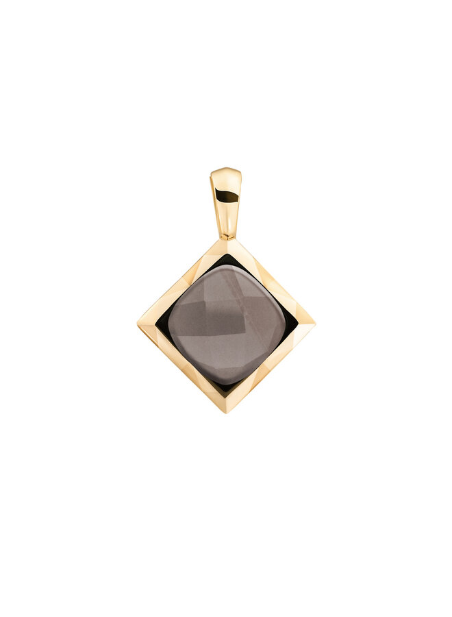 Sparkling Jewels pendant Cushion Cut Smoky Quartz Goudkleurig