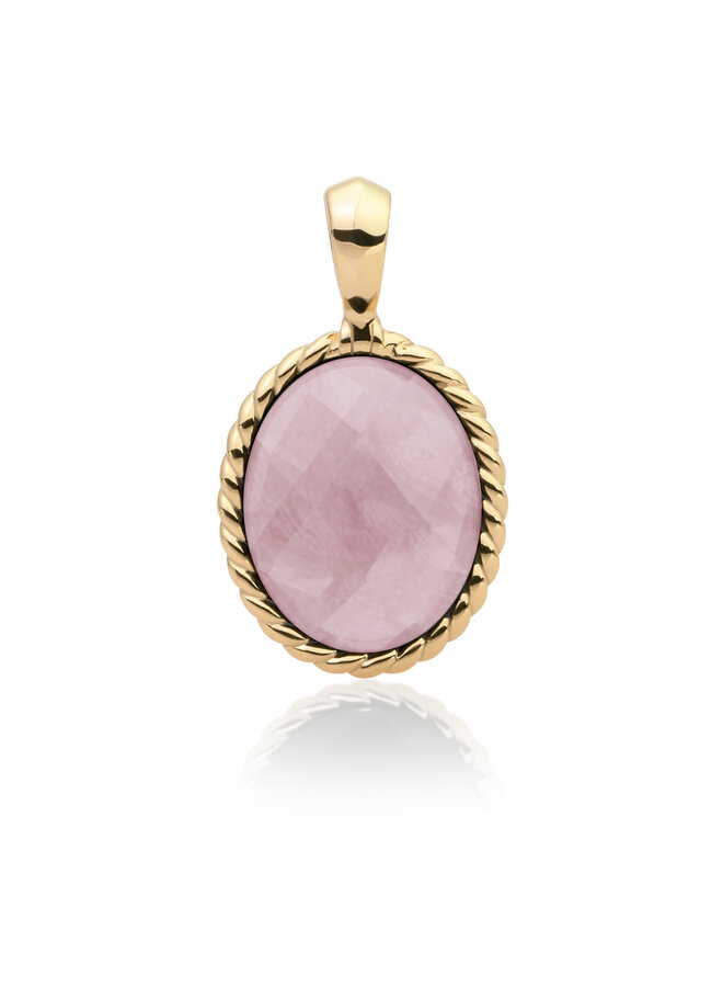 Sparkling Jewels pendant Twist Pink Opalite Goudkleurig