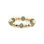 Sparkling Jewels ring Facet Roundel Lime Jade Goudkleurig