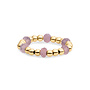 Sparkling Jewels ring Facet Roundel Pink Opalite Goudkleurig
