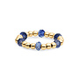 Sparkling Jewels ring Facet Roundel Sodalite Goudkleurig