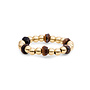 Sparkling Jewels ring Facet Roundel Tiger Eye Goudkleurig