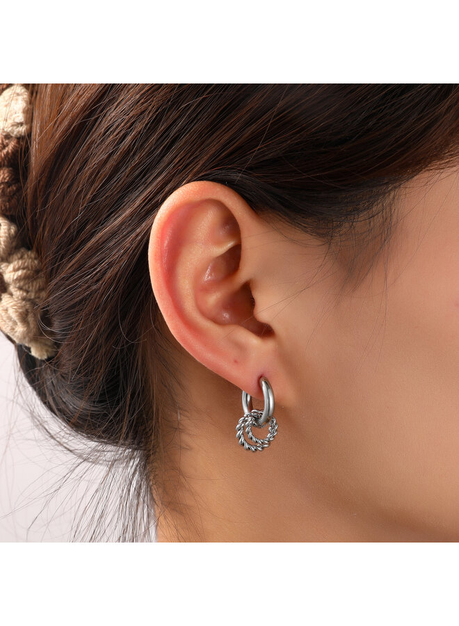 Day & Eve oorbellen E56107-1 Zilverkleurig