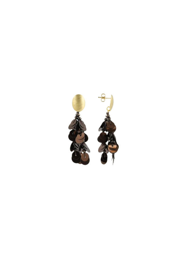 LOTT. oorbellen Single Fall Bruin/Goud Verguld