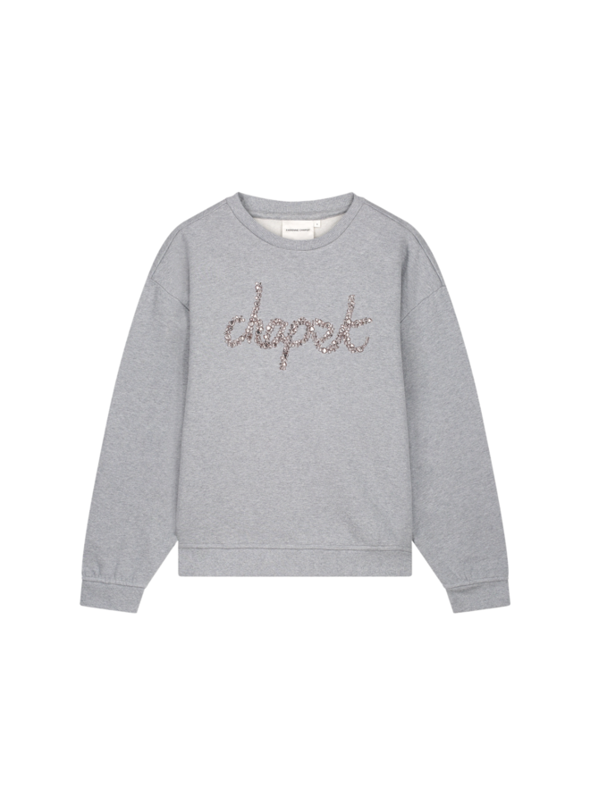 Sweater Terry Rhinestone Dark Grey Melange